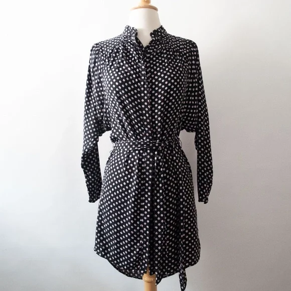 joie shirt dress JOIE Size L Daines White Cotton Belted Midi Shirt Dress
